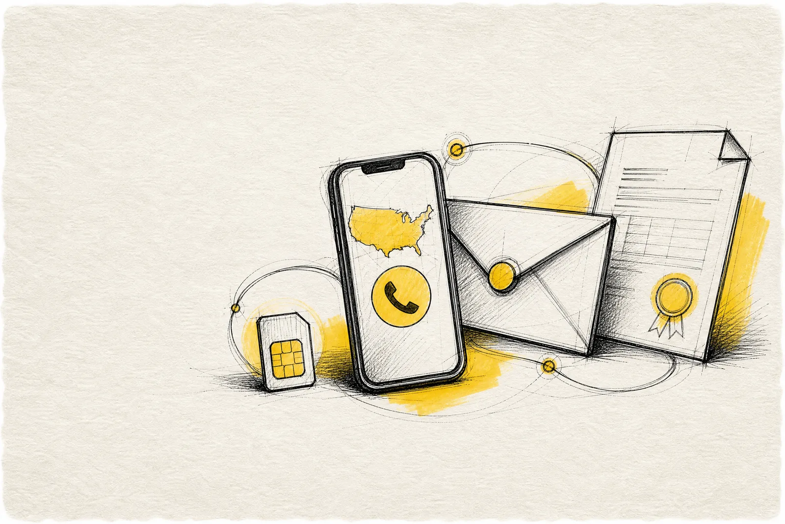 Ilustración manual de herramientas para operar una empresa en Estados Unidos